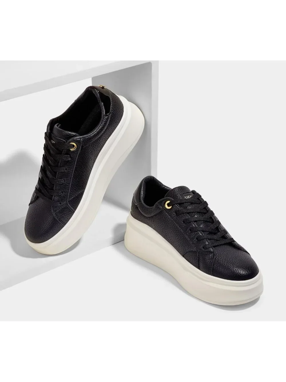 🆕Women's Black Platform Fashion Sneakers Classic Low Top Thick Sole Casual